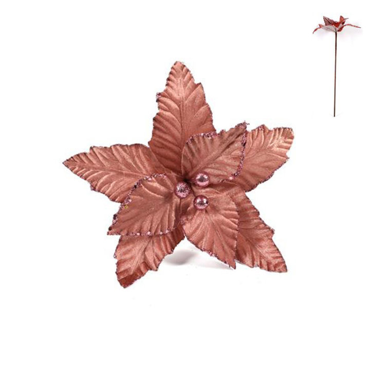 CVIJET ZVIJEZDA DEKORATIVNA PASTELNO ROZA 40 CM