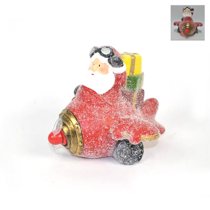 FIGURA BOŽIĆNJAK U AVIONU SA SVJETLOM 24 CM