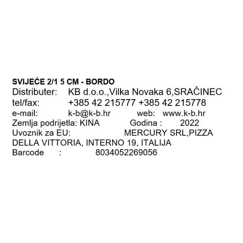 SVIJEĆE 2/1 5 CM - BORDO