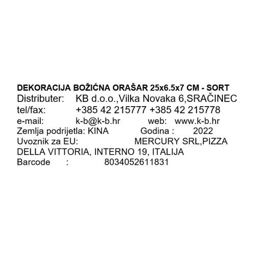 ORAŠAR DEKORACIJA BOŽIĆNA