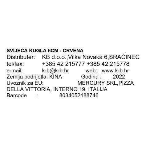 SVIJEĆA KUGLA 6 CM - CRVENA