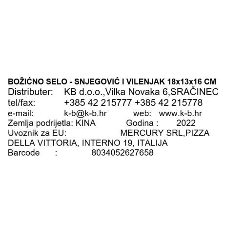 BOŽIĆNO SELO - SNJEGOVIĆ I VILENJAK 18x13x16 CM
