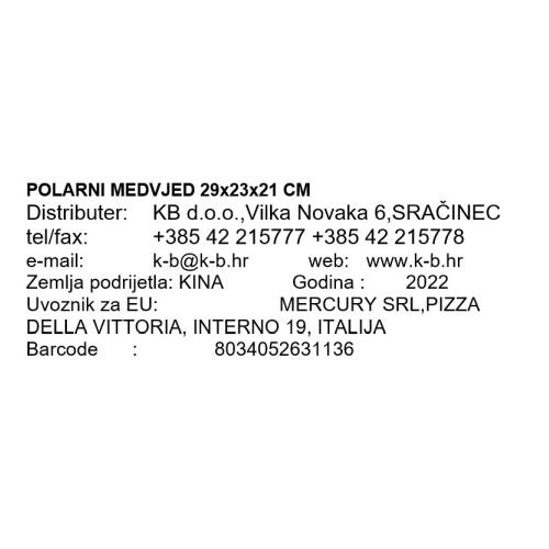 POLARNI MEDVJED 29x23x21 CM
