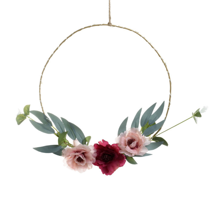 DEKORACIJA ZA ZID CVIJEĆE S LED SVJETLOM 27x25 CM - KRUG