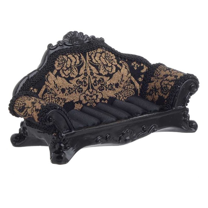 STALAK ZA NAKIT SOFA CRNO-ZLATNA 15x7 CM