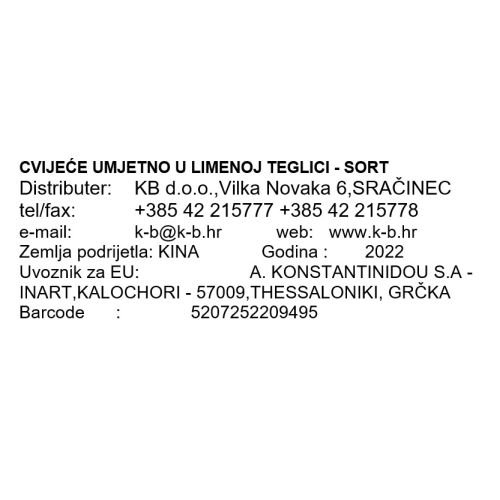 CVIJEĆE UMJETNO U LIMENOJ TEGLICI - SORT