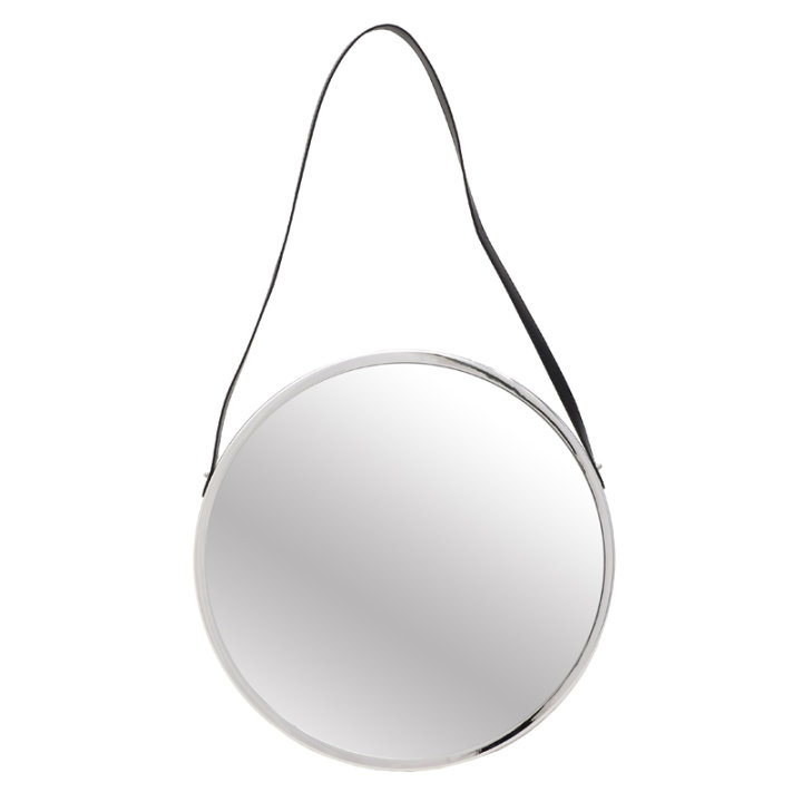 OGLEDALO ZIDNO OKRUGLO SREBRNO 38 CM