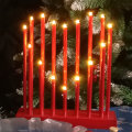 LED SVIJEĆNJAK CRVENI BOŽIĆNI 24x6x27 CM VENJAN