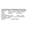 VAZA DEKORIRANA STONE-BABILONIA GOLD 26 CM