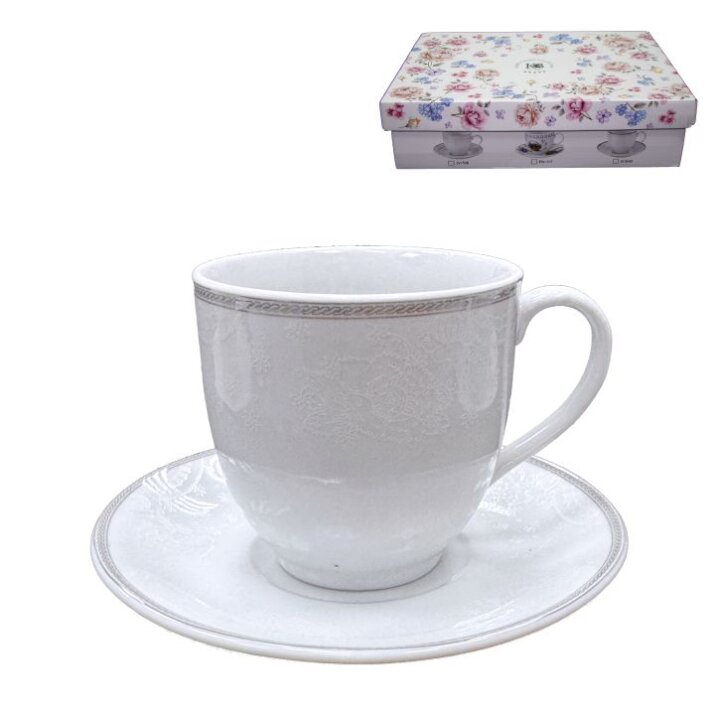 ŠALICE ZA KAVU S TANJURIĆIMA 6/1 PORCULAN 180 ML