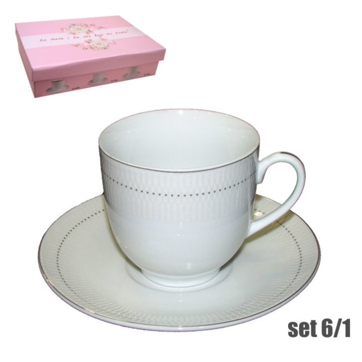 ŠALICE ZA KAVU 6/1 PORCULAN 180 ML