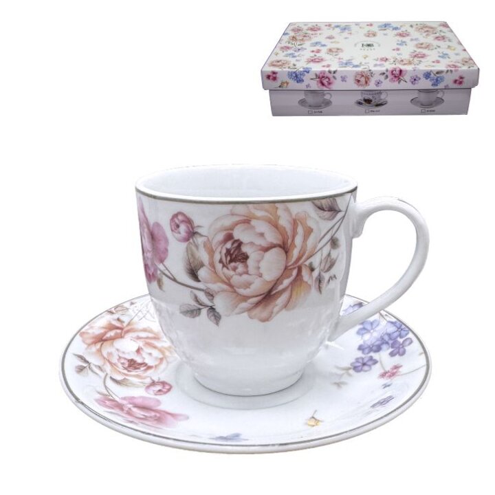 ŠALICE ZA KAVU S TANJURIĆIMA 6/1 PORCULAN 180 ML