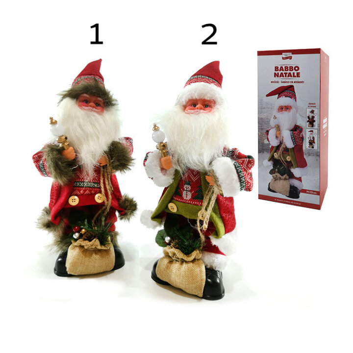 FIGURA DJED BOŽIĆNJAK SA SVJETLOM, GLAZBOM I POKRETIMA 32 CM - SORT