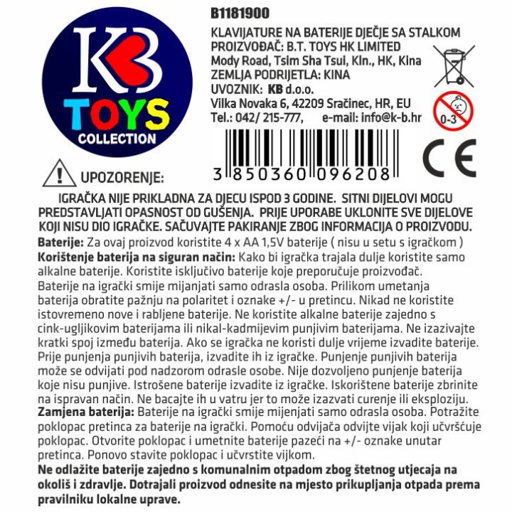 KLAVIJATURE NA BATERIJE SA STALKOM I STOLICOM ROZE / PLAVE