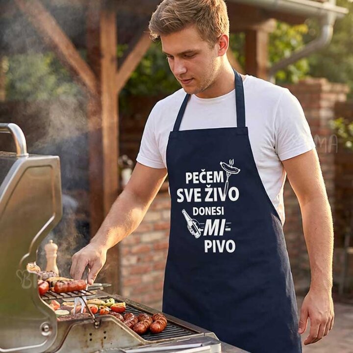 PREGAČA SA ŠALJIVIM NATPISOM MUŠKA Pečem sve živo donesi mi pivo