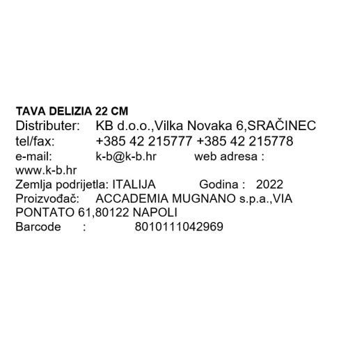 TAVA DELIZIA 22 CM