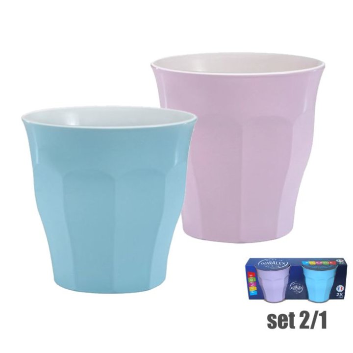 ČAŠE DURALEX PICARDIE 2/1 250 ML - PASTELNO PLAVA I LJUBIČASTA BOJA