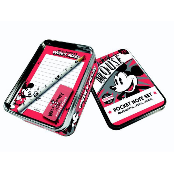 MICKEY MOUSE NOTES SET S OLOVKOM I GUMICOM U LIMENOJ KUTIJI