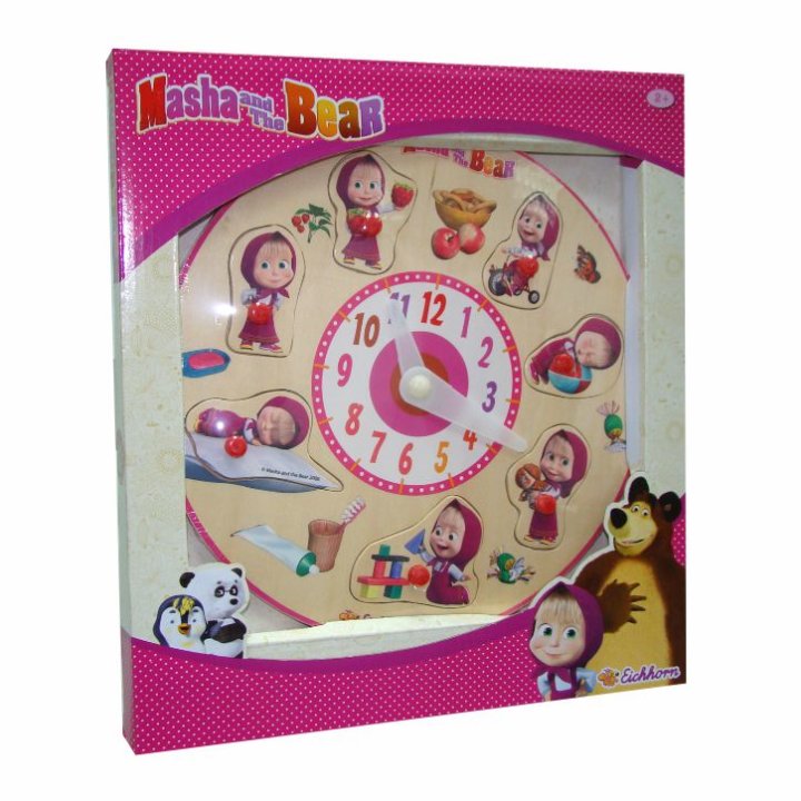MASHA I MEDO SAT S PUZZLAMA DRVENI 26 CM