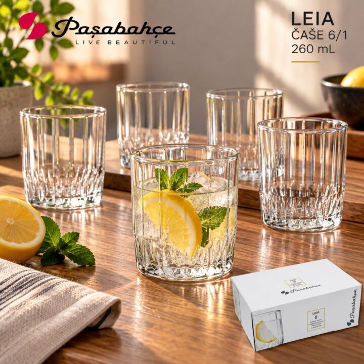 ČAŠE LEIA SET 6/1 260 ML