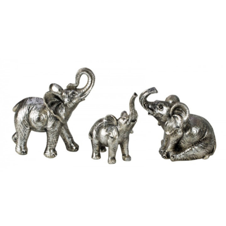FIGURA SLON SJEDEĆA ILI STAJAĆA SREBRNA 13,5 -16 CM