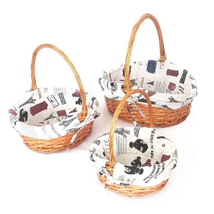 KOŠARE PLETENE S DRŠKOM I PLATNOM 3/1 NATUR 38x30x38 CM