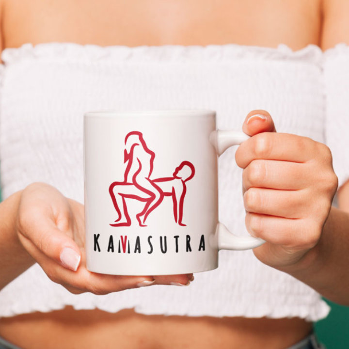 ŠALICA KERAMIČKA S NATPISOM BIJELA U POKLON KUTIJI 300 ml - Kavasutra