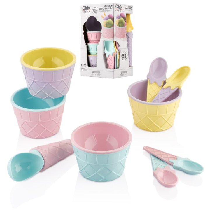 POSUDICE ZA SLADOLED SET S ŽLIČICAMA I GRABILICOM 9/1 - LUX