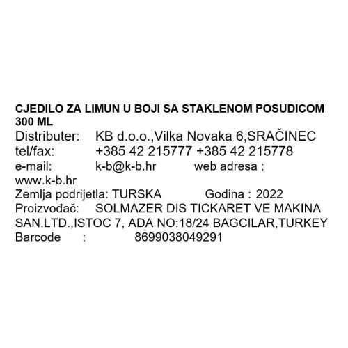 CJEDILO ZA LIMUN U BOJI SA STAKLENOM POSUDICOM 300 ML