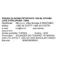 POSUDA ZA ZAČINE ČETVRTASTA 1500 ML KITCHEN LOVE S POKLOPCEM - CRNA