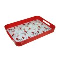 TACNA ČETVRTASTA PVC  - CRVENA S PTICOM