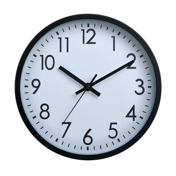 SAT ZIDNI CRNO-BIJELI 25 CM - PVC