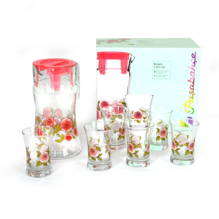 VRČ I ČAŠE ROSES SET ZA SOK 7 DIJELNI 1400 ML + 210 ML