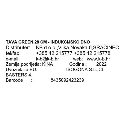 TAVA ZA INDUKCIJU GREEN 28 CM