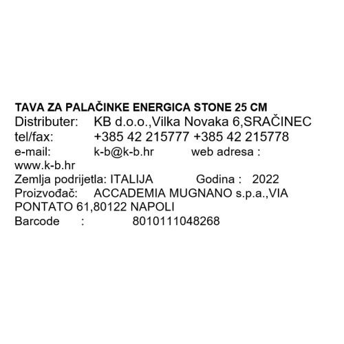TAVA ZA PALAČINKE ENERGICA STONE 25 CM