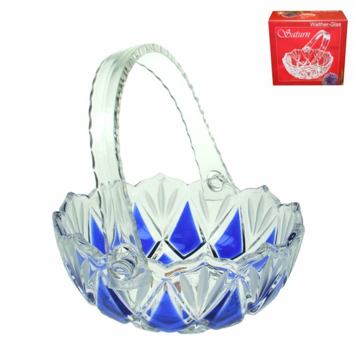 SATURN SATIN-COBALT KOŠARICA S DRŠKOM 16 CM