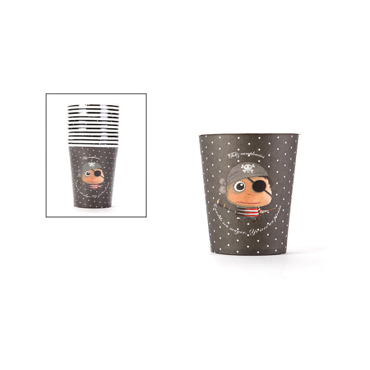 ČAŠE PAPIRNATE DJEČJE 260 ML - PIRAT 12/1