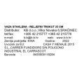 VAZA STAKLENA - RELJEFNI TROKUT 25 CM