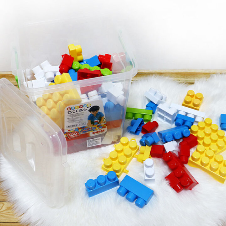 KOCKE JUMBLOCKS 100 DIJELNE U POSUDI S POKLOPCEM 33,5x33x30 CM