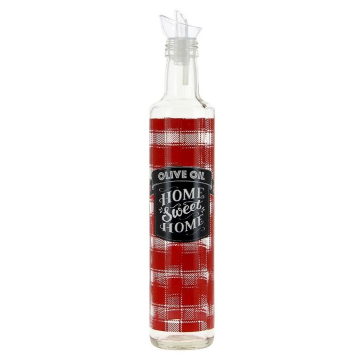 BOCA ZA ULJE SA DOZATOROM 500 ML - KARIRANI DEKOR - HOME SWEET HOME