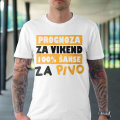 MAJICA SA ŠALJIVIM NATPISOM  MUŠKA Prognoza za vikend XL bijela u poklon kutiji