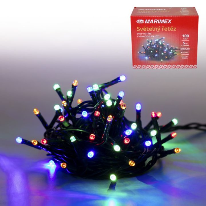 LED LAMPICE 100/1 VIŠEBOJNE TREPTAJUĆE - ZELENI KABEL