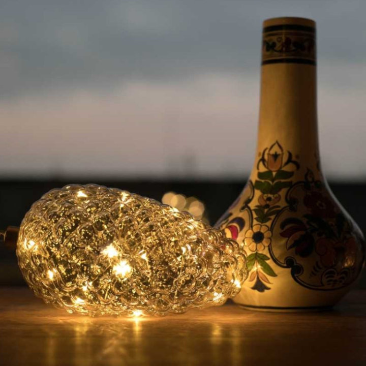 BOŽIĆNI ČEŠER PROZIRNI 22 CM S LED ŽARULJICAMA 15/1 NA BATERIJE TOPLO BIJELE