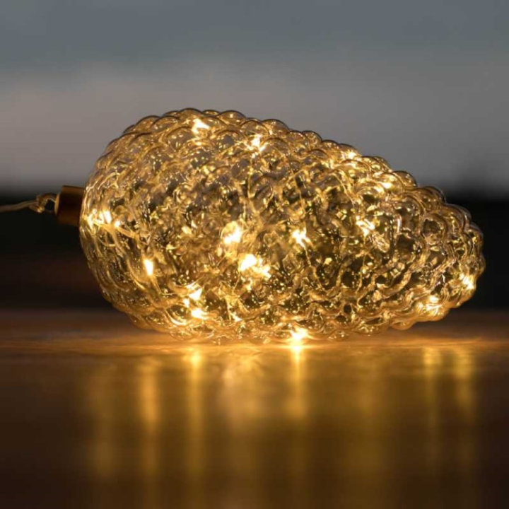 BOŽIĆNI ČEŠER PROZIRNI 22 CM S LED ŽARULJICAMA 15/1 NA BATERIJE TOPLO BIJELE