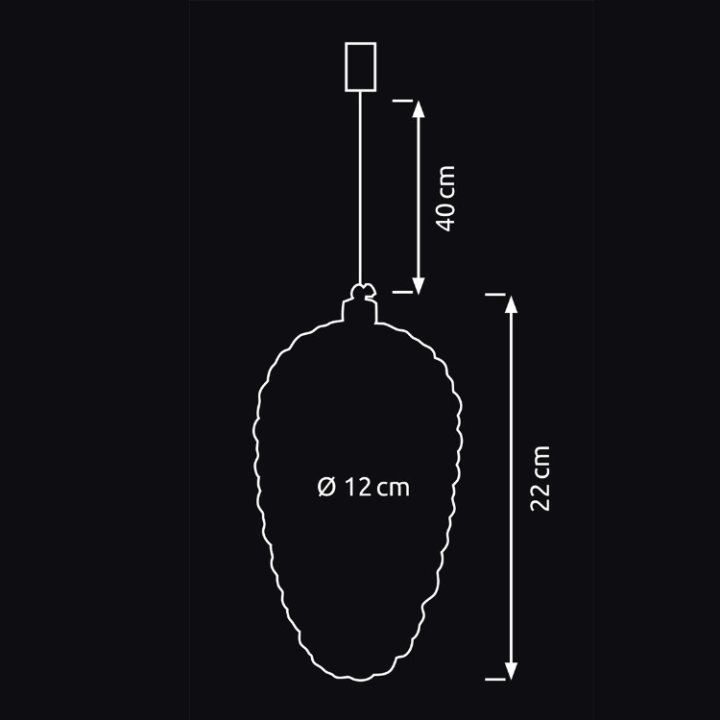 BOŽIĆNI ČEŠER PROZIRNI 22 CM S LED ŽARULJICAMA 15/1 NA BATERIJE TOPLO BIJELE