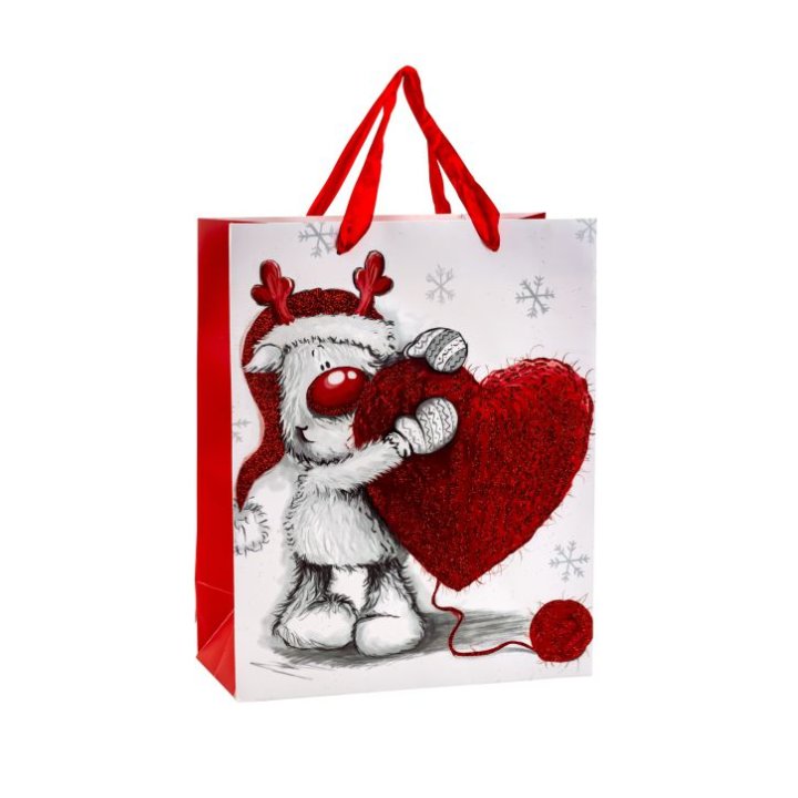 POKLON VREĆICA BOŽIĆNI MOTIV 26x32x12 CM