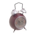 SAT STOLNI METALNI OBLIK BUDILICA - BURGUNDY CRVENO-SREBRNA BOJA 25x8x16 CM