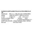 GLOBUS NA METALNOM STALKU ZLATNO-KREM 25x18 CM
