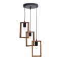 LUSTER DRVO-METAL S TRI ŽARULJE CRNO-NATUR 110x30 CM