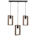 LUSTER DRVO-METAL S TRI ŽARULJE CRNO-NATUR 70x55 CM
